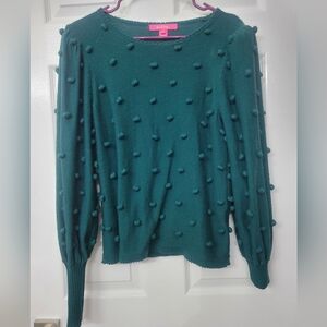 Lilly Pulitzer Teal Pom-Pom Sweater